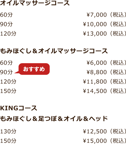オイルマッサージコース